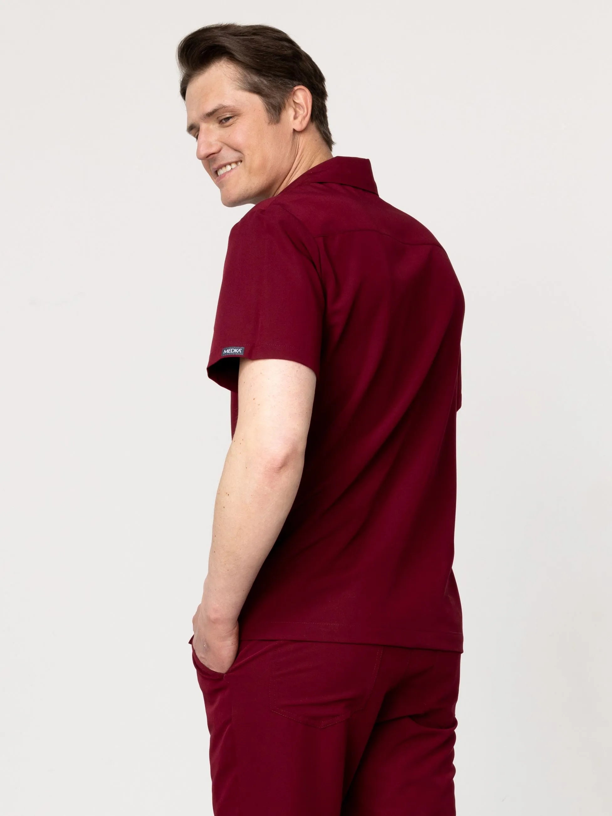 Bluza medyczna męska Polo cherry smoke