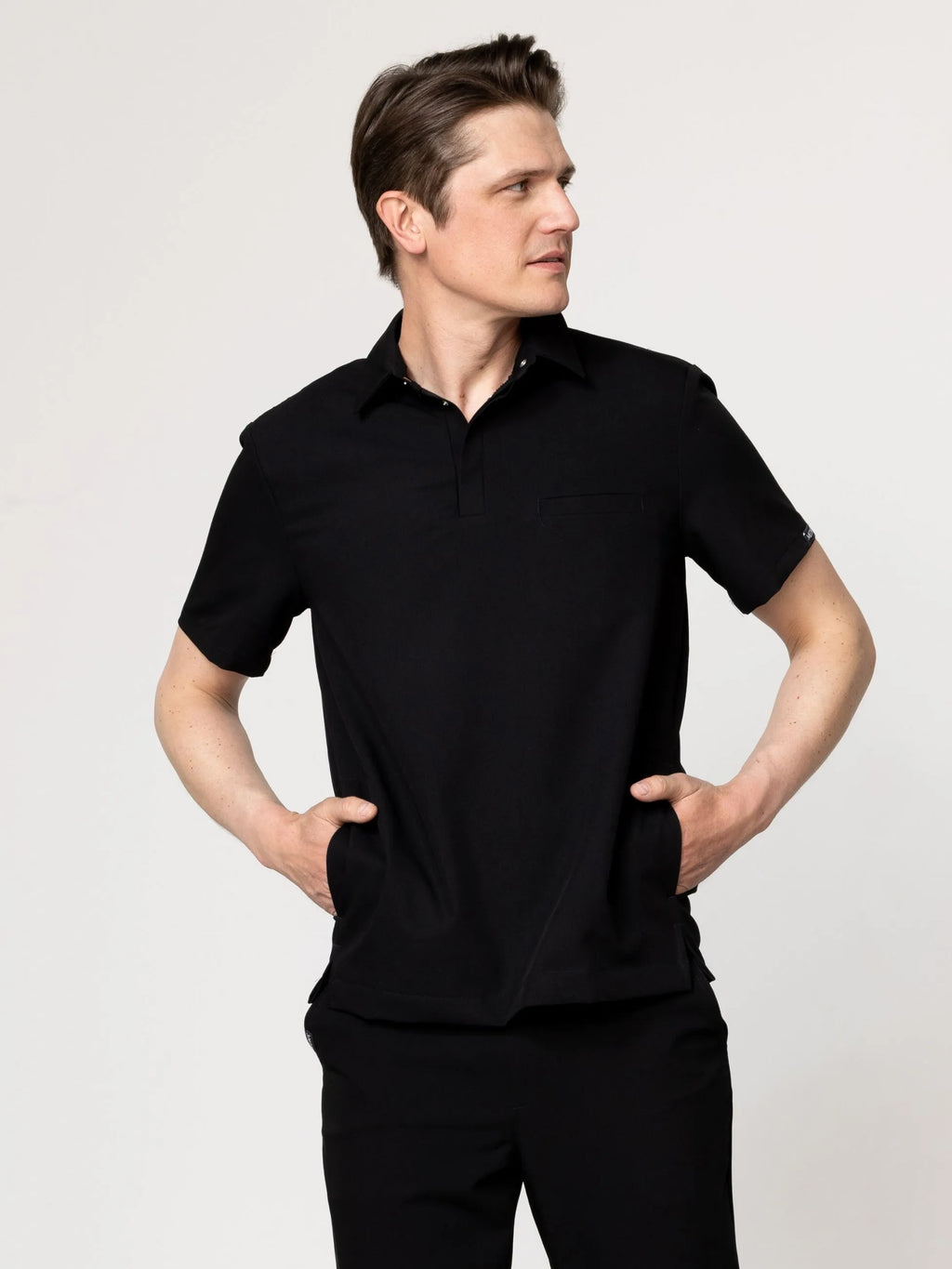 Bluza medyczna męska Polo czarna