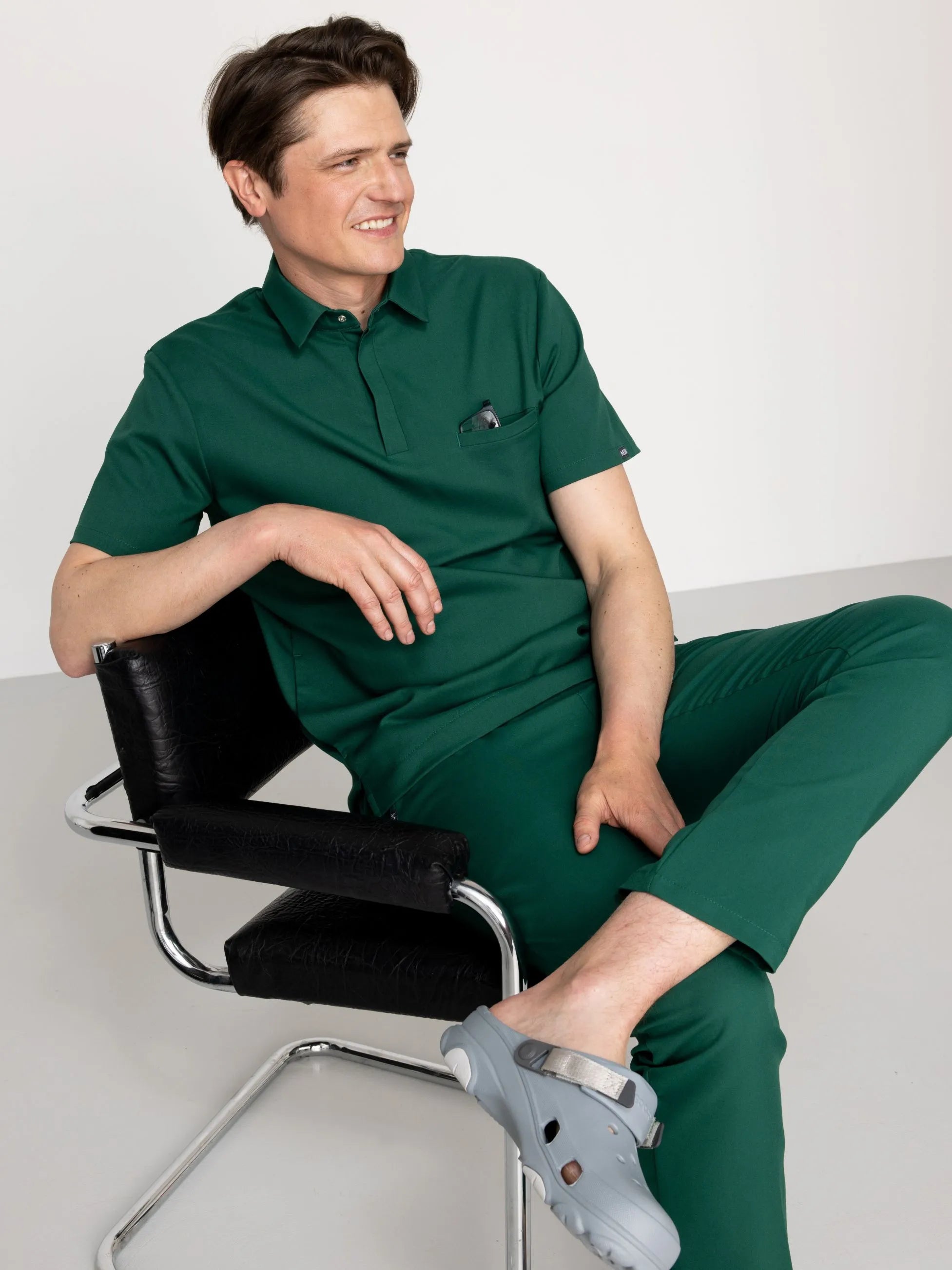 Bluza medyczna męska Polo emerald green