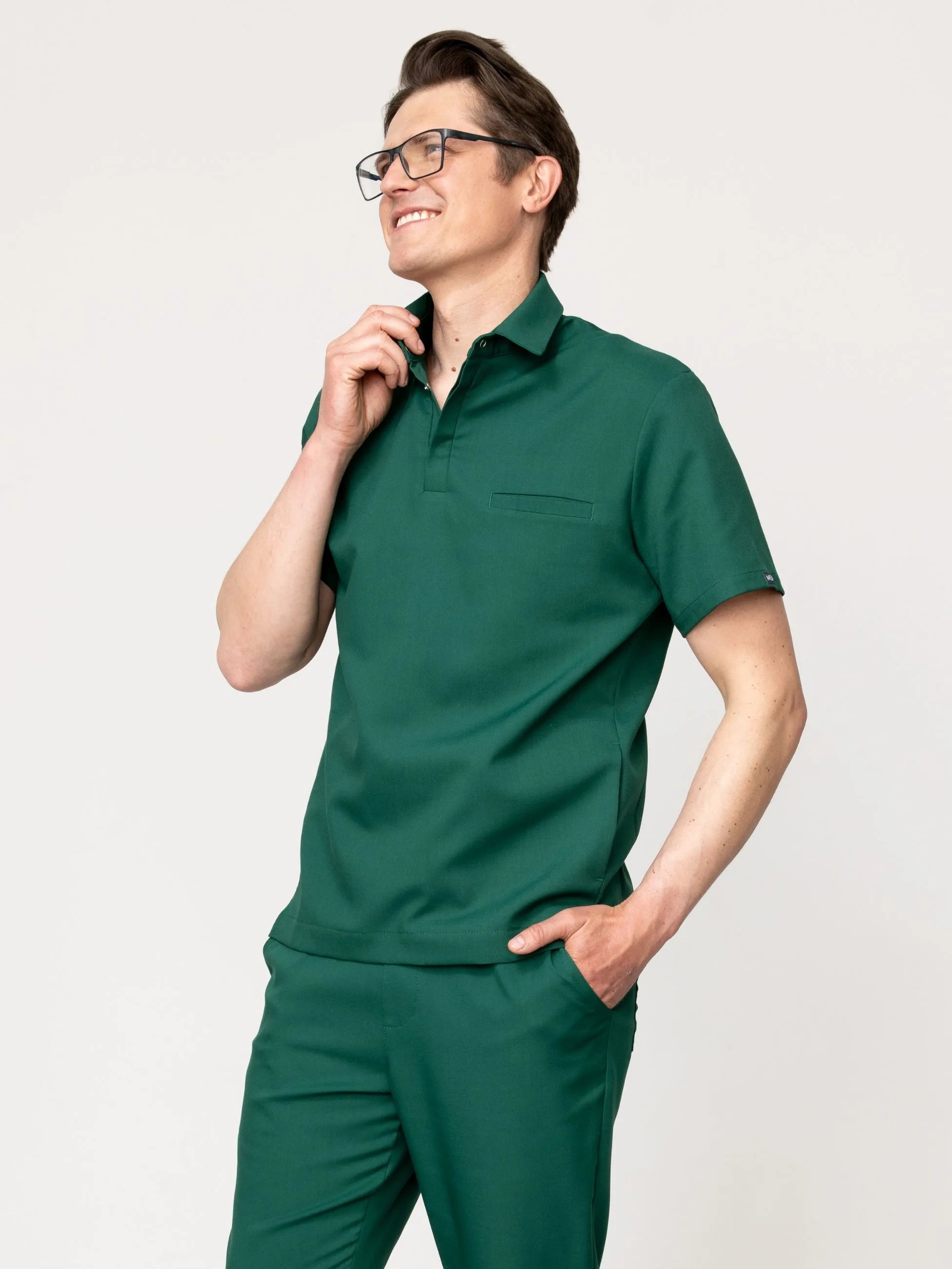 Bluza medyczna męska Polo emerald green