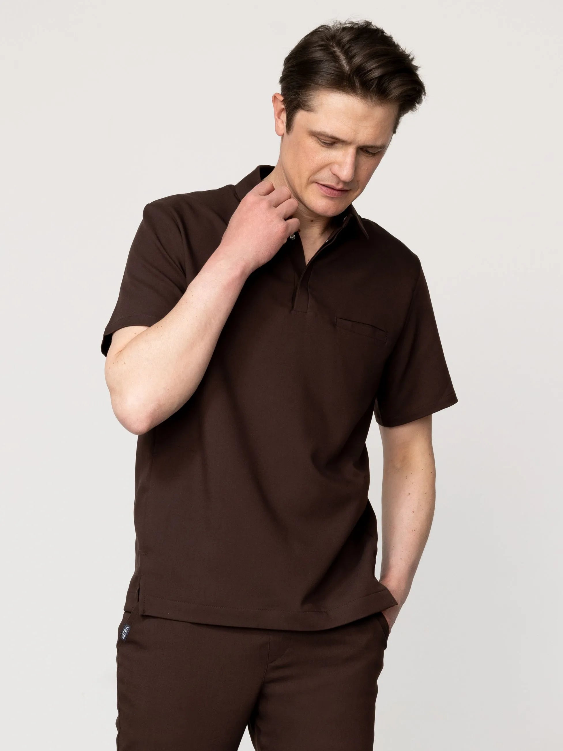 Bluza medyczna męska Polo espresso