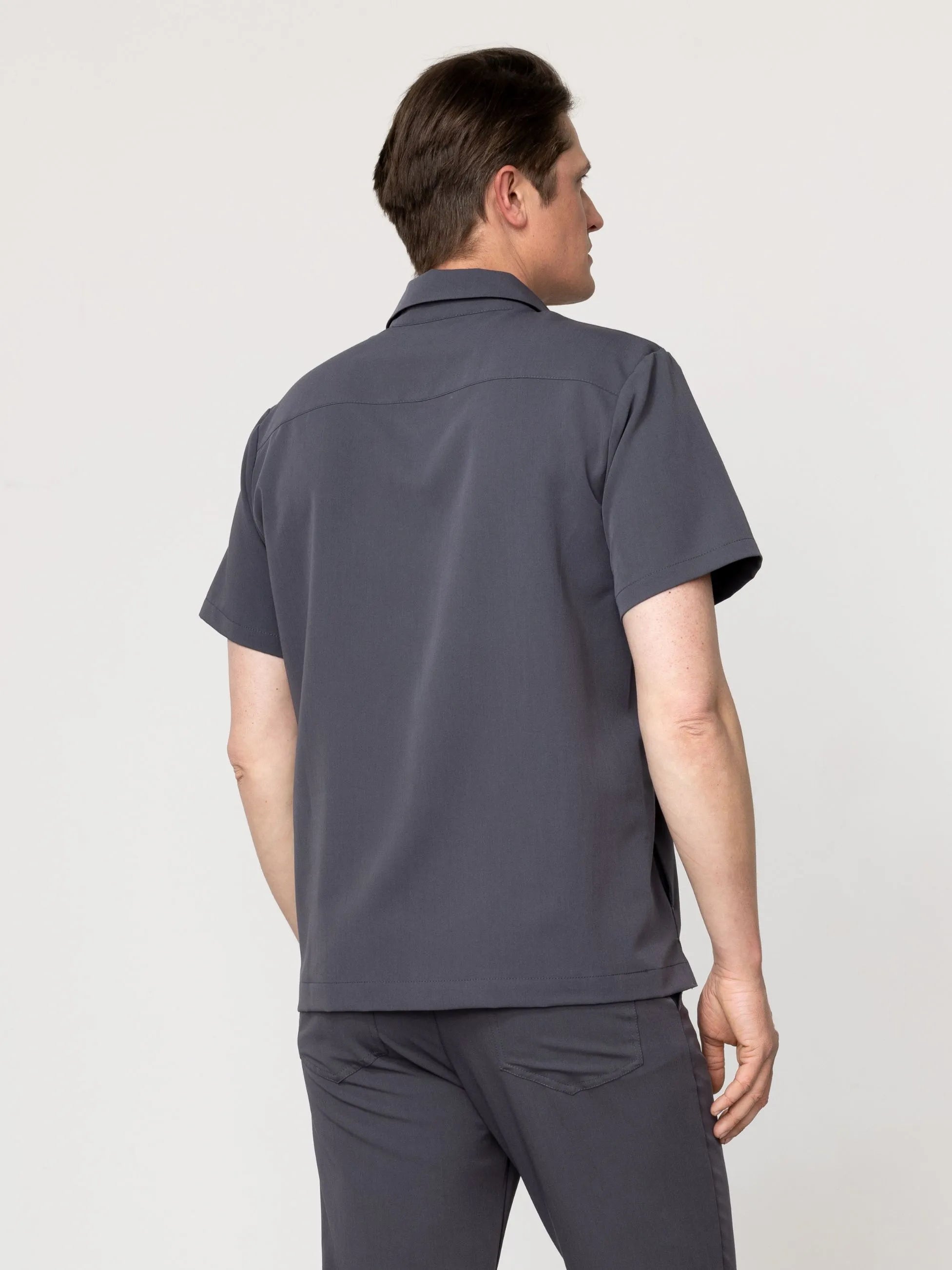 Bluza medyczna męska Polo stalowa