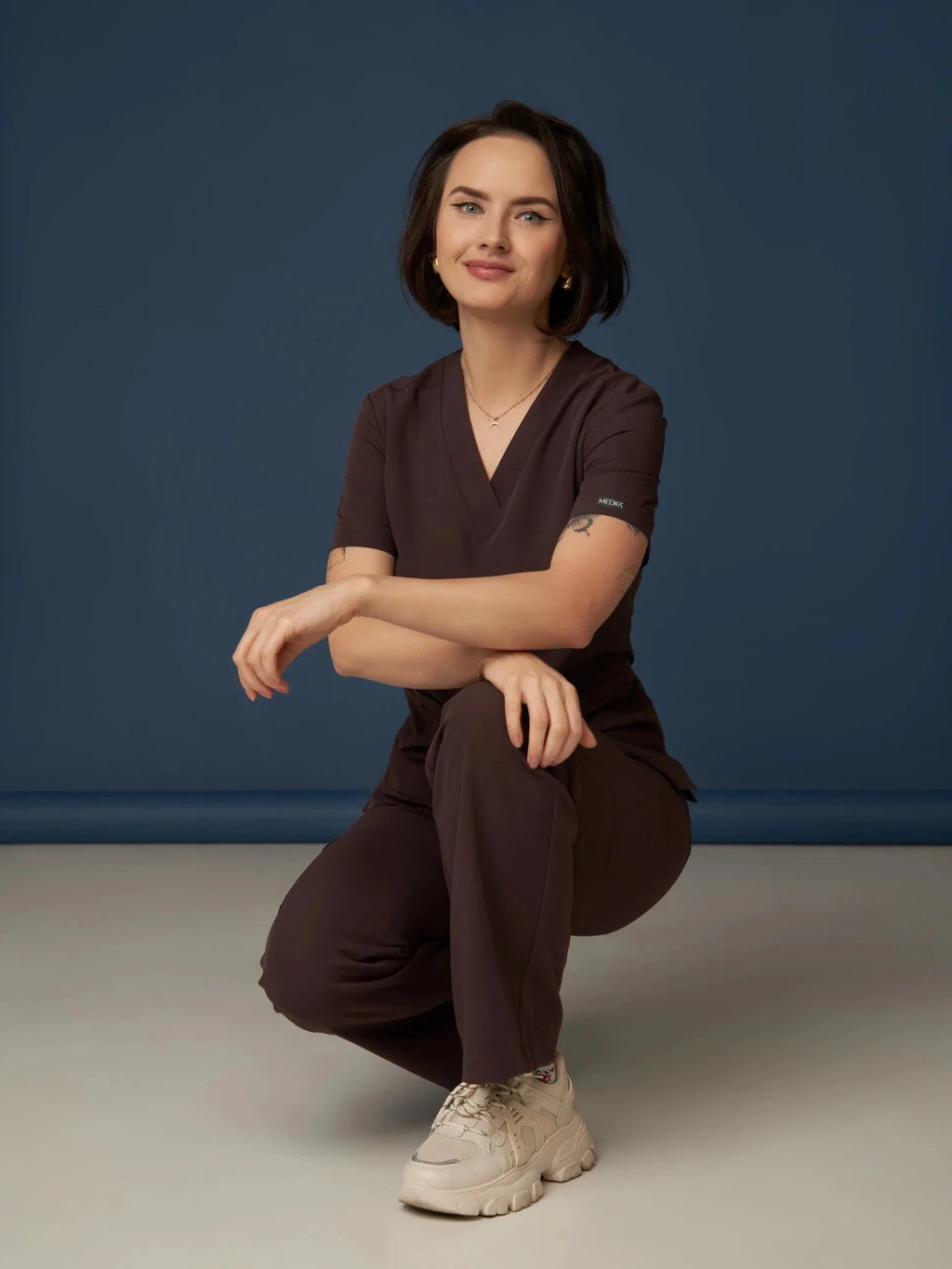 Bluza medyczna damska - MOXI czekoladowa