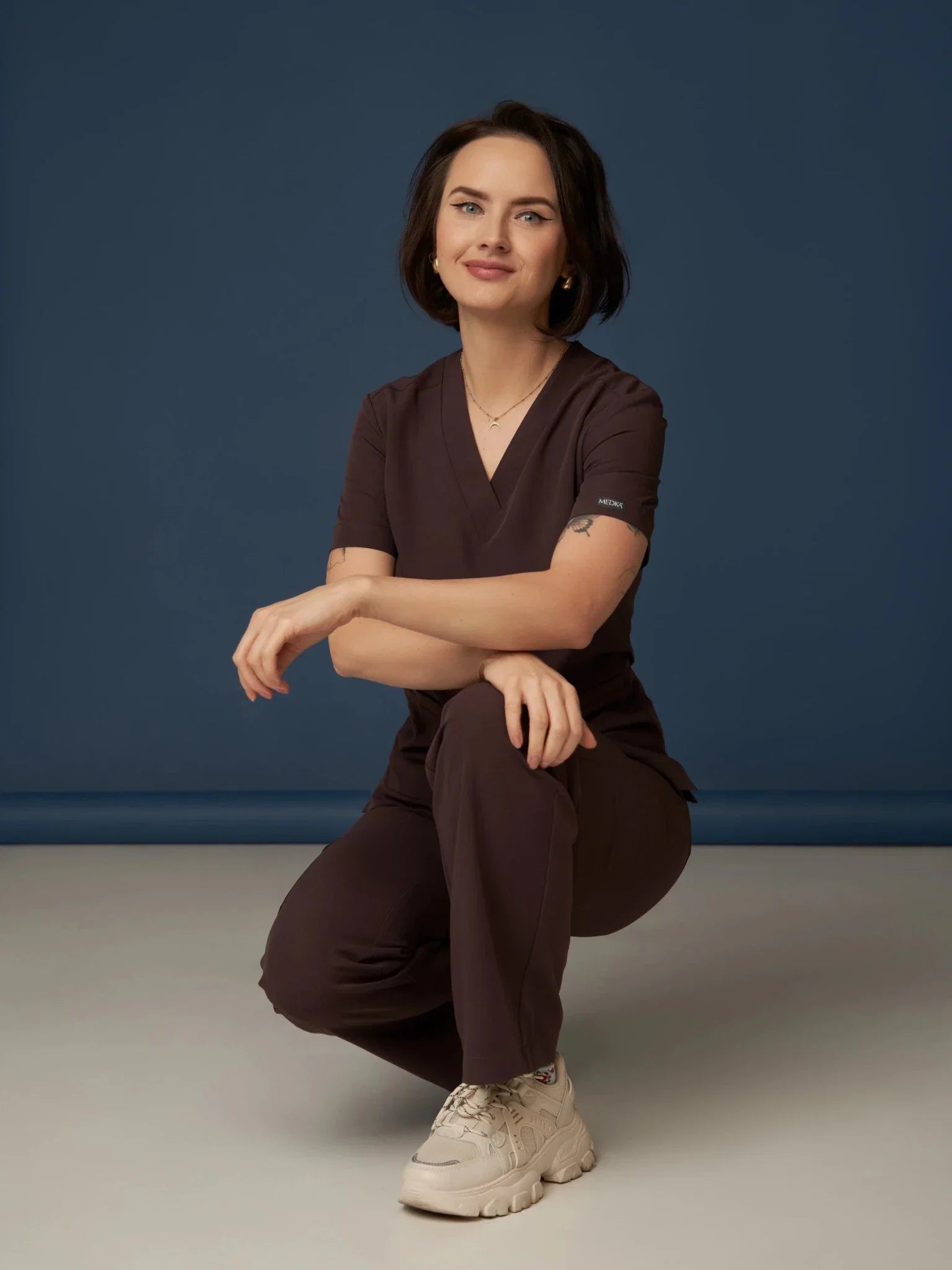 Bluza medyczna damska - MOXI czekoladowa
