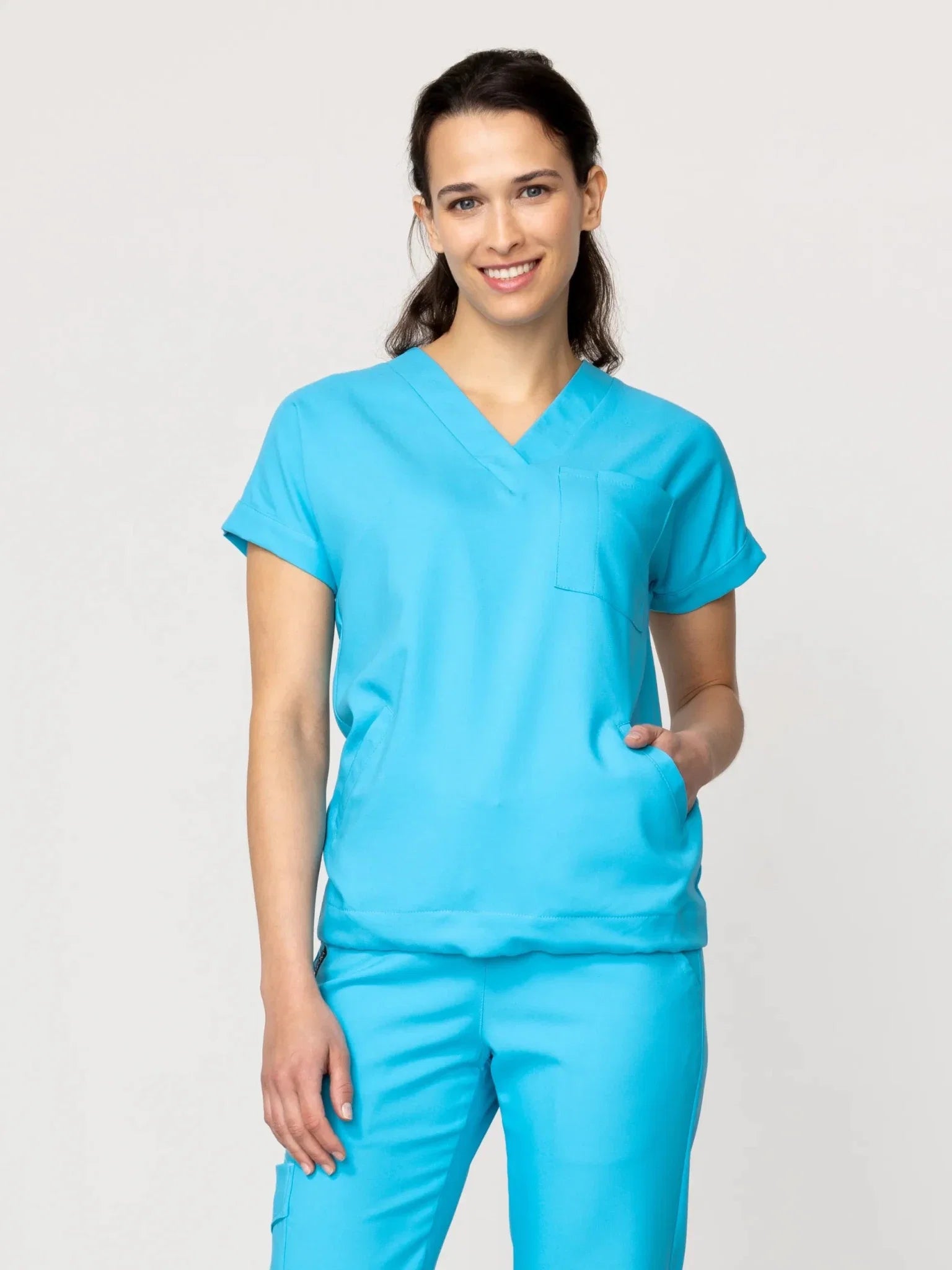 Bluza medyczna damska - WELT tropical blue