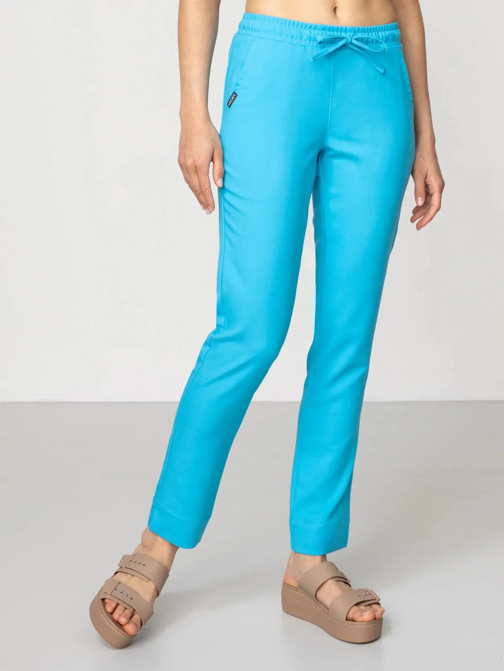 Spodnie medyczne damskie - NESSA tropical blue